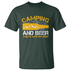 Camping And Beer That's Why I'm Here Drinking T Shirt TS09 Dark Forest Green Printyourwear