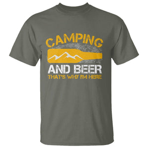 Camping And Beer That's Why I'm Here Drinking T Shirt TS09 Military Green Printyourwear