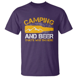 Camping And Beer That's Why I'm Here Drinking T Shirt TS09 Purple Printyourwear