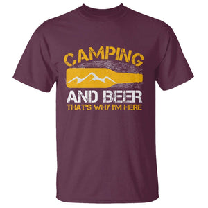 Camping And Beer That's Why I'm Here Drinking T Shirt TS09 Maroon Printyourwear