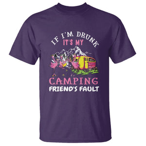 Camping Beer Lover T Shirt If I'm Drunk It's My Camping Friend's Fault Funny Flamingo TS09 Purple Printyourwear