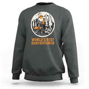 Camping Dad Sweatshirt World's Best Dadventure Outdoor Nature Lovers Father's Day TS02 Dark Heather Print Your Wear