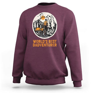 Camping Dad Sweatshirt World's Best Dadventure Outdoor Nature Lovers Father's Day TS02 Maroon Print Your Wear