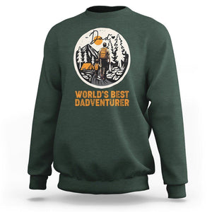 Camping Dad Sweatshirt World's Best Dadventure Outdoor Nature Lovers Father's Day TS02 Dark Forest Green Print Your Wear