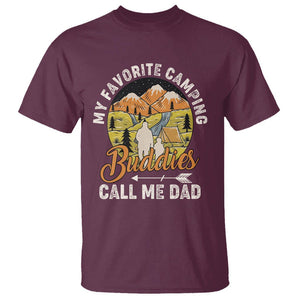 Camping Dad T Shirt My Favorite Camping Buddies Call Me Dad Vintage Father's Day TS02 Maroon Print Your Wear