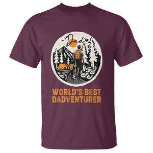 Camping Dad T Shirt World's Best Dadventure Outdoor Nature Lovers Father's Day TS02 Maroon Print Your Wear