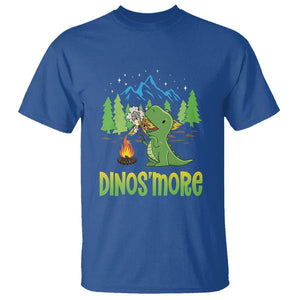 Camping Dinosaur T Shirt Dinos'more Funny Campfire Camper TS09 Royal Blue Printyourwear