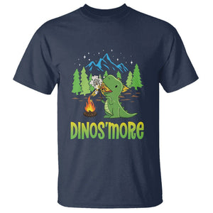 Camping Dinosaur T Shirt Dinos'more Funny Campfire Camper TS09 Navy Printyourwear