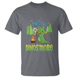 Camping Dinosaur T Shirt Dinos'more Funny Campfire Camper TS09 Charcoal Printyourwear