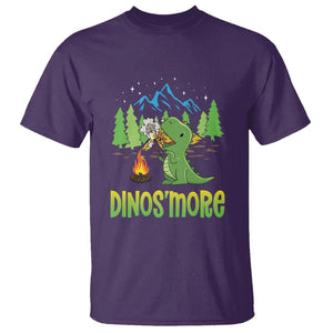 Camping Dinosaur T Shirt Dinos'more Funny Campfire Camper TS09 Purple Printyourwear