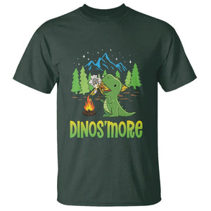 Camping Dinosaur T Shirt Dinos'more Funny Campfire Camper TS09 Dark Forest Green Printyourwear