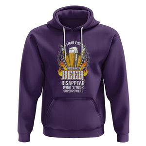 Camping Hoodie I Light Fires And Make Beer Disappear What's Your Superpower TS09 Purple Printyourwear