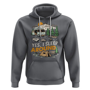 Camping Hoodie Yep I Sleep Around Campers TS09 Charcoal Printyourwear