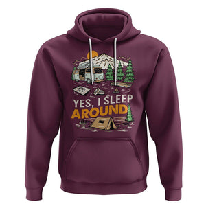 Camping Hoodie Yep I Sleep Around Campers TS09 Maroon Printyourwear