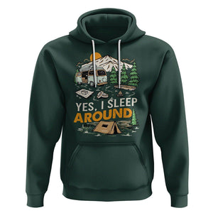 Camping Hoodie Yep I Sleep Around Campers TS09 Dark Forest Green Printyourwear