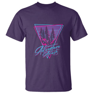 Camping Lover T Shirt Adventure Awaits Outdoors Hiking Mountains Climber TS09 Purple Printyourwear