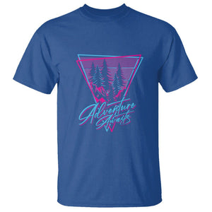 Camping Lover T Shirt Adventure Awaits Outdoors Hiking Mountains Climber TS09 Royal Blue Printyourwear