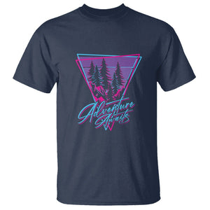 Camping Lover T Shirt Adventure Awaits Outdoors Hiking Mountains Climber TS09 Navy Printyourwear