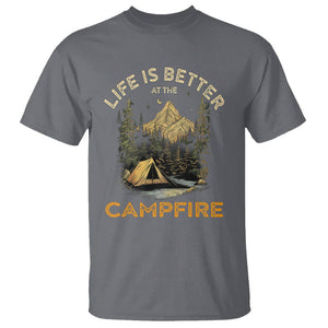 Camping Lover T Shirt Life Is Better At The Campfire TS09 Charcoal Printyourwear