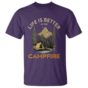 Camping Lover T Shirt Life Is Better At The Campfire TS09 Purple Printyourwear