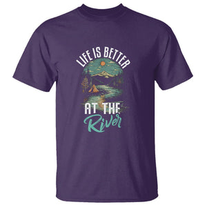 Camping Lover T Shirt Life Is Better At The River TS09 Purple Printyourwear