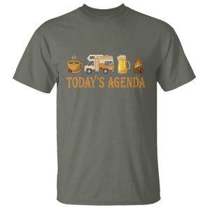 Camping Lover T Shirt Today's Agenda Road Trip RV Motorhome Campfire TS09 Military Green Printyourwear