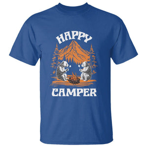 Camping T Shirt Happy Camper Funny Bear Campfire TS09 Royal Blue Printyourwear