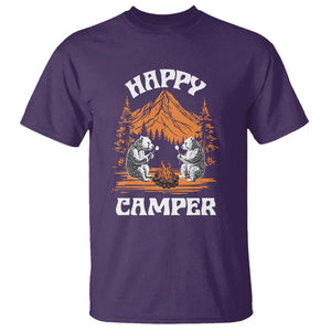 Camping T Shirt Happy Camper Funny Bear Campfire TS09 Purple Printyourwear