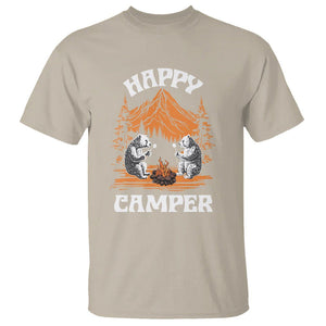 Camping T Shirt Happy Camper Funny Bear Campfire TS09 Sand Printyourwear