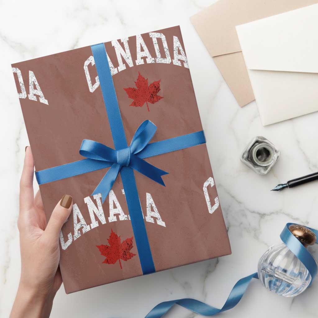 Canada Maple Leaf Wrapping Paper Roll Canadian Pride TS10 Mocha Print Your Wear