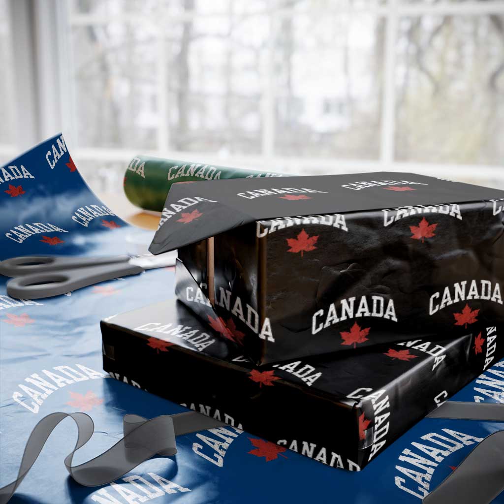 Canada Maple Leaf Wrapping Paper Roll Canadian Pride TS10 Black Print Your Wear