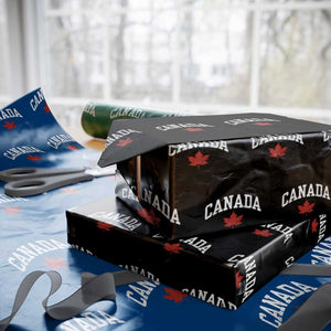 Canada Maple Leaf Wrapping Paper Roll Canadian Pride TS10 Black Print Your Wear