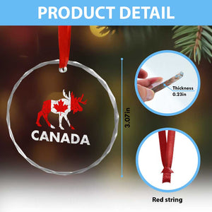 Canada Moose Maple Leaf Crystal Glass Ornament Canadian Pride TS10 Print Your Wear