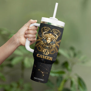 Cancer Zodiac Tumbler With Handle Celestial Constellation Astrology Horoscope Galaxy TB02 Printyourwear