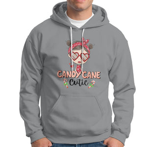 Candy Cane Cutie Christmas Cute Girl Kid Messy Bun Hoodie TS09 Sport Gray Printyourwear