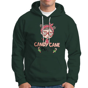 Candy Cane Cutie Christmas Cute Girl Kid Messy Bun Hoodie TS09 Dark Forest Green Printyourwear