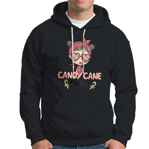 Candy Cane Cutie Christmas Cute Girl Kid Messy Bun Hoodie TS09 Black Printyourwear