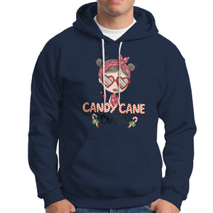 Candy Cane Cutie Christmas Cute Girl Kid Messy Bun Hoodie TS09 Navy Printyourwear