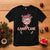 Candy Cane Cutie Christmas Cute Girl Kid Messy Bun T Shirt TS09 Black Printyourwear