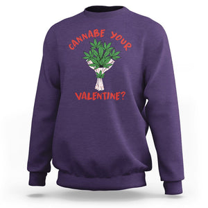 Cannabe Your Valentine 420 Cannabis Bouquet Marijuana Weed Flower Sweatshirt TS09 Purple Printyourwear