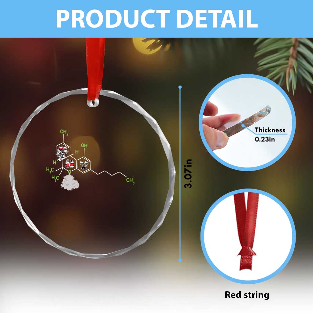 Cannabis Weed Crystal Glass Ornament Molecule THC Marijuana Stoner TS11 Print Your Wear