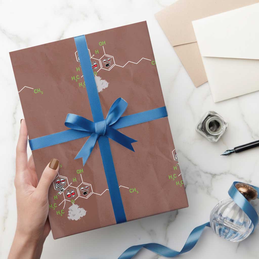 Cannabis Weed Wrapping Paper Roll Molecule THC Marijuana Stoner TS11 Mocha Print Your Wear