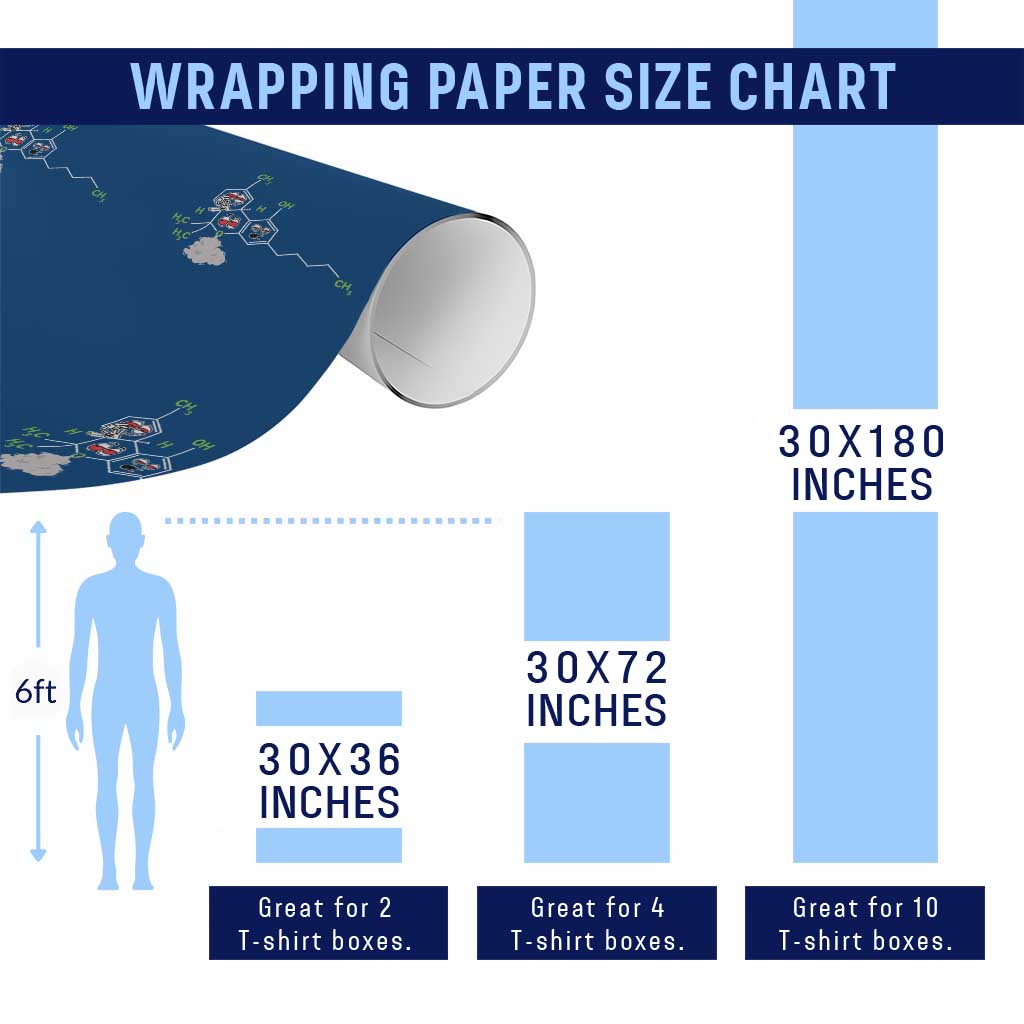 Cannabis Weed Wrapping Paper Roll Molecule THC Marijuana Stoner TS11 Print Your Wear