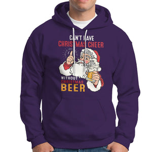 Can't Have Christmas Cheer Without Christmas Beer Santa Drinking Hoodie TS09 Purple Printyourwear