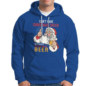 Can't Have Christmas Cheer Without Christmas Beer Santa Drinking Hoodie TS09 Royal Blue Printyourwear