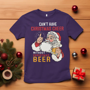 Can't Have Christmas Cheer Without Christmas Beer Santa Drinking T Shirt TS09 Purple Printyourwear