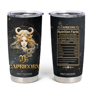 Capricorn Zodiac Tumbler Cup Celestial Constellation Astrology Horoscope Galaxy TB02 Black Printyourwear