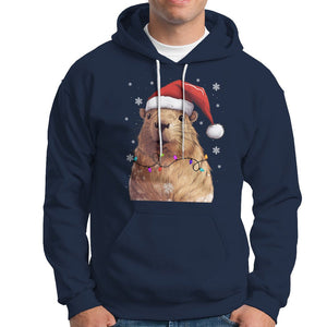 Capybara Christmas Hoodie Funny Santa Capy Meme Xmas Vibe TS02 Navy Printyourwear