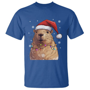 Capybara Christmas T Shirt Funny Santa Capy Meme Xmas Vibe TS02 Royal Blue Printyourwear