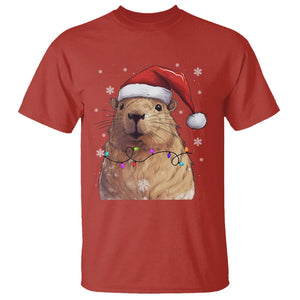 Capybara Christmas T Shirt Funny Santa Capy Meme Xmas Vibe TS02 Red Printyourwear